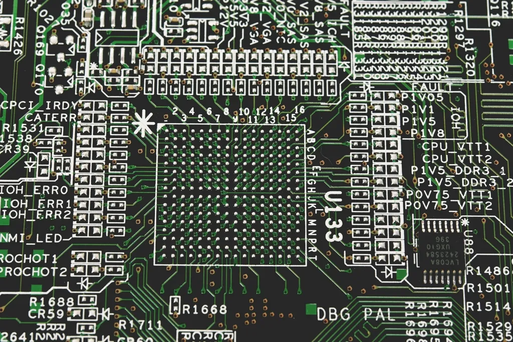 Printed circuit board showing silkscreen reference designators